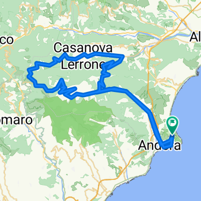 Andora > Testico > Degna > Garlenda > Villalunga > Andora