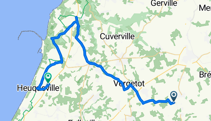 De 21 Route des Jonquilles, Manneville-la-Goupil à 65 Route de Saint-Jouin Bruneval, Heuqueville