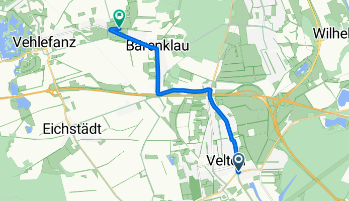 Route von Lindenstraße 2–6, Velten