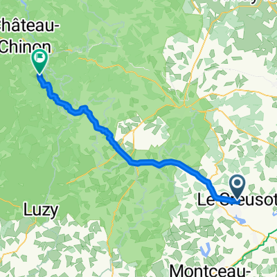 De 9 Rue de la Chaise, Le Creusot à 15 Le Bourg, Fâchin