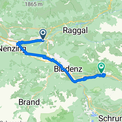 Gartenstraße 6, Thüringen nach Klostertaler Straße 53, Bludenz