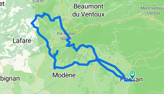 Rue de la Boissière 61, Flassan nach Place de la Mairie 74, Flassan