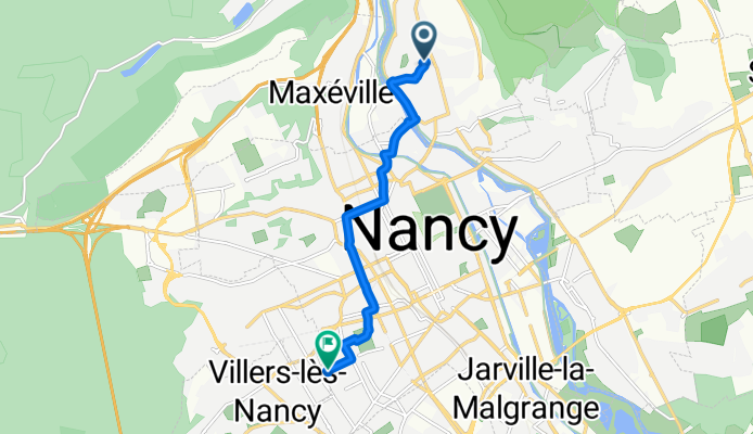 De 23 Rue du Vieux Cours, Malzéville à 1 Rue du Général Custine, Nancy