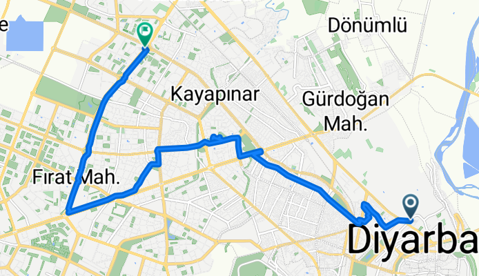 Profesör Selahattin Yağcıoğlu Caddesi 14 to Mahabad Bulvarı No:123/A