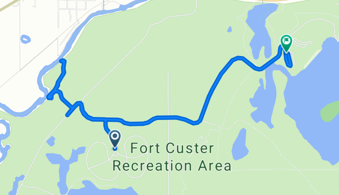 Route from 5163 Fort Custer Dr, Galesburg