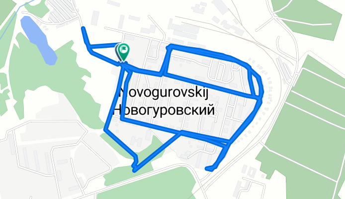 От Центральная улица, 1, Новогуровский до Центральная улица, 1, Новогуровский