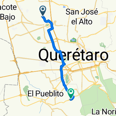 De Calle Primera de Álamos 95–127, Santiago de Querétaro a Libramiento Sur Poniente, Venceremos