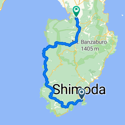 Day 2從Shimoda Ocean Park Hotel到石のや 伊豆長岡的路線