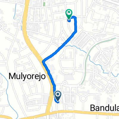 Jalan Simpang Raya Langsep No. 59, Kecamatan Klojen to Jalan Taman Gayam 23, Kecamatan Klojen