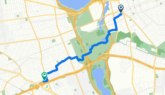 40-40 Main St, New York to 94-07 60th Ave, New York