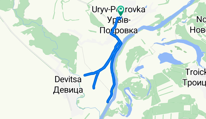 От Unnamed Road, Урыв-Покровка до Unnamed Road, Урыв-Покровка