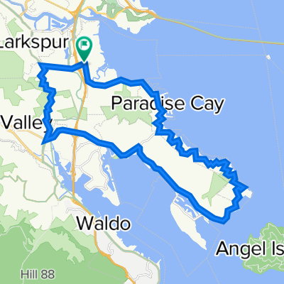 18.4mi Corte Madera TownCntr Paradise/Tiburon Loop
