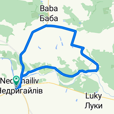 От вулиця Комітерна 8, Недригайлів до вул. Щебетунів 22, Недригайлів