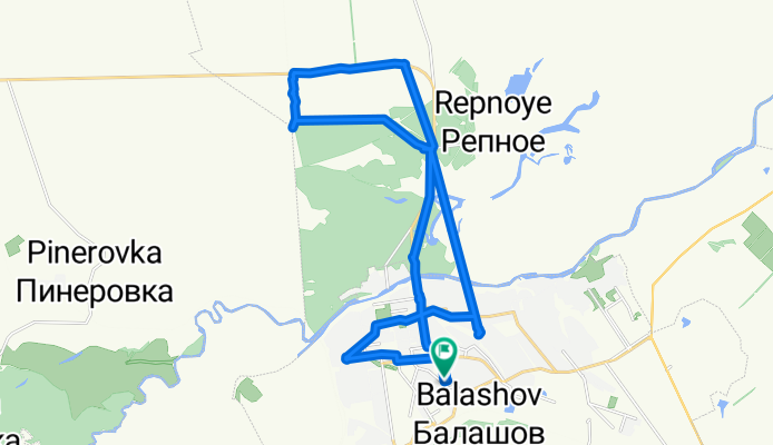 От переулок Чернышевского 31, Балашов до переулок Чернышевского 27, Балашов