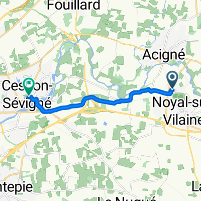 De 36 Rue du Pâtis de la Fromière, Noyal-sur-Vilaine à 3 Rue de l'Hôtel de Ville, Cesson-Sévigné