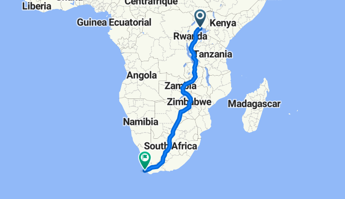 Ntinda - Kisaasi Road 12-10, Kampala to Darling Street 21, Cape Town