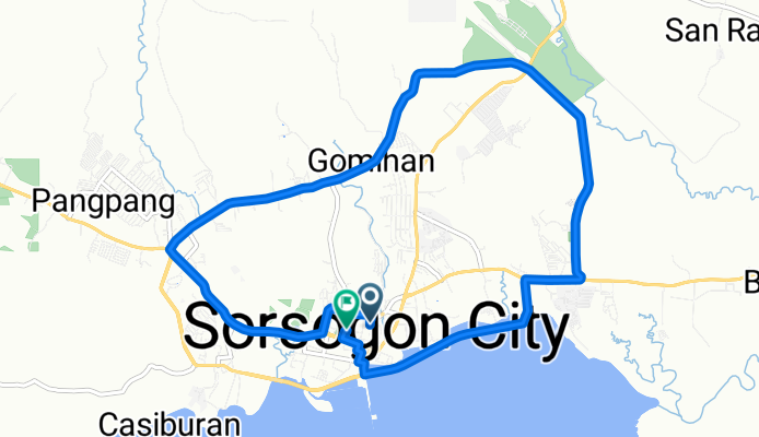Vicente Peralta Street 186, Sorsogon City to Burgos Street 2910, Sorsogon City