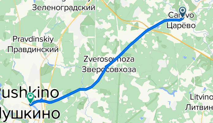От Школа, Лепёшки до улица Чехова 1а, Пушкино