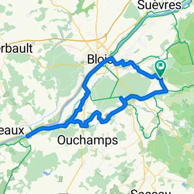 Rue de la Chabardière 14, Mont-prés-Chambord naar Rue du Gué 8, Mont-prés-Chambord