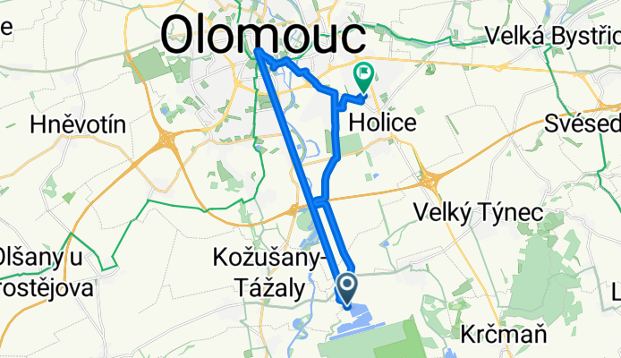 Route to U Solných mlýnů 14, Olomouc