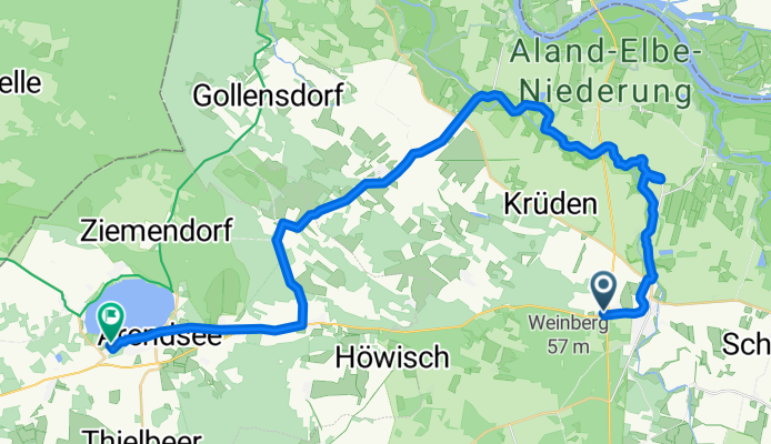 Grashöfer Weg 1, Hansestadt Seehausen (Altmark) nach Bungalowsiedlung 105, Arendsee (Altmark)