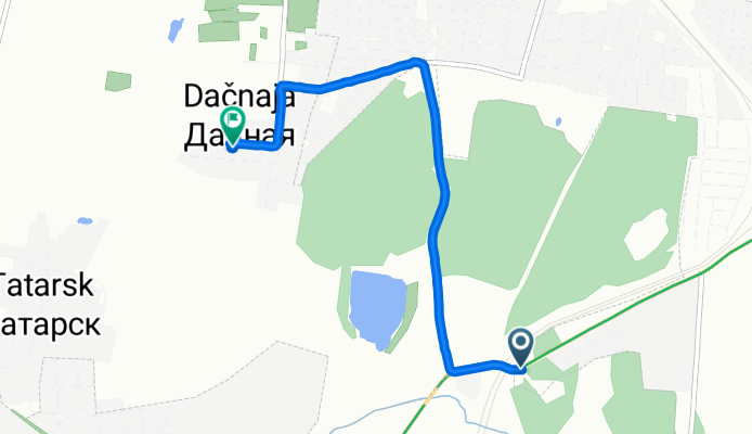 От улица Шкловская 15/1, Орша до Parkovaya 14, Dachnaya