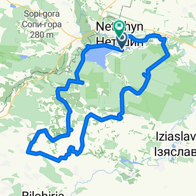 От вулиця Енергетиків, Нетішин до Unnamed Road, Нетішин