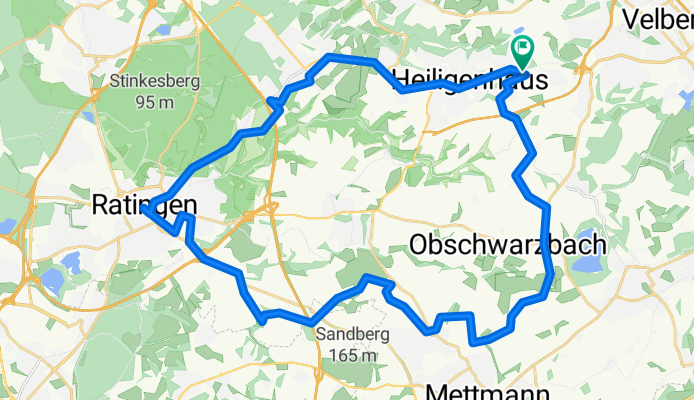 Ratingen über Metzkausen hin, Höhländer zurück