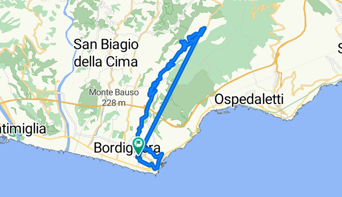 Da Via dei Tennis 4, Bordighera a Via Alessandro Manzoni 10, Bordighera