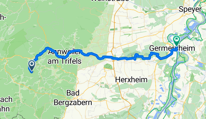Hauenstein nach Alte Schiffbrückenstraße 1, Germersheim