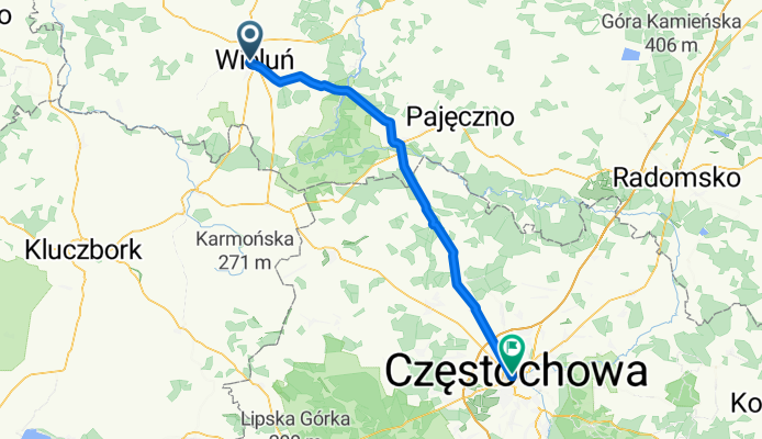 Wojska Polskiego 19, Wieluń do Aleja Henryka Sienkiewicza, Częstochowa