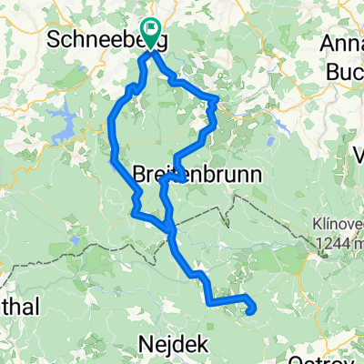 Aue - Sosa - Steinbach - Pernink - Plesivec - Pernink - Schwarzenberg - Aue
