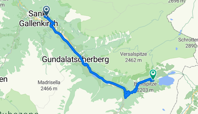 Ziggamweg 225a, Sankt Gallenkirch do Verbellastraße 1/101–101/101, Gaschurn