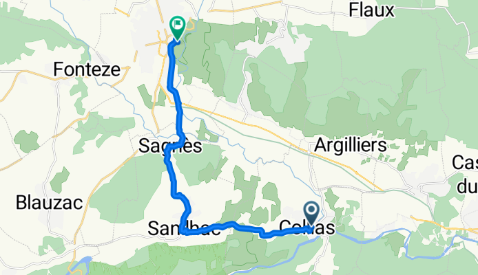 De 6 Chemin de la Clochette, Collias à 2 Promenade Racine, Uzès