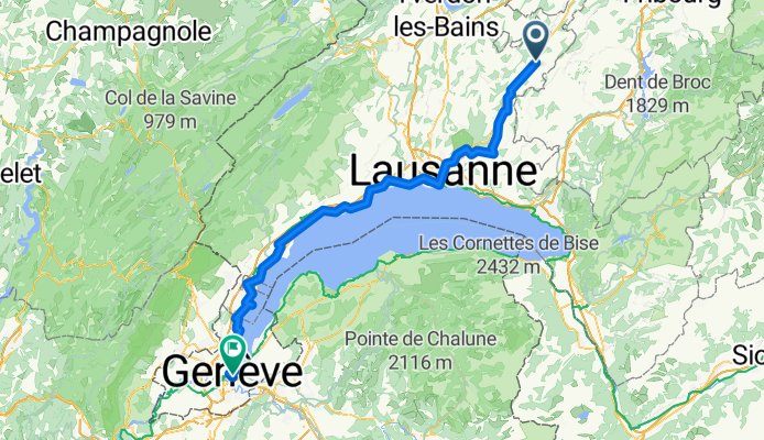 Route Cantonale 14, Curtilles nach Rue de la Madeleine 5, Genève