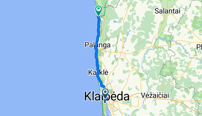 Danės gatvė 1, Klaipėda to Kuršių takas 289, Palanga