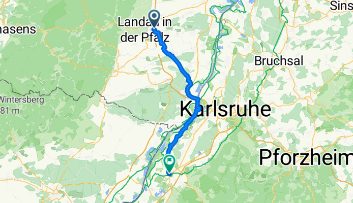 Leipziger Straße 4D, Landau in der Pfalz nach Marktplatz 2, Rastatt