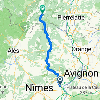 De 527 Route de Jonquières, Montfrin à 1 Place de la Résistance, Vallon-Pont-d'Arc