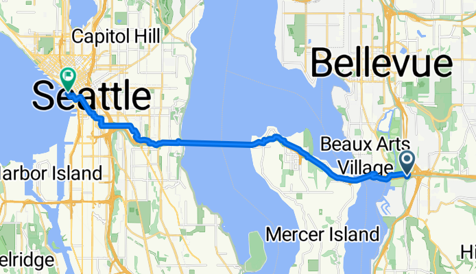 Route from I-90 Trail, Bellevue