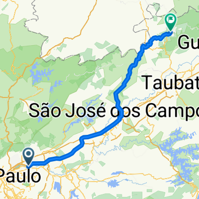 São Paulo - Campos do Jordão, via Ayrton Senna, Monteiro Lobato e Serra Velha.