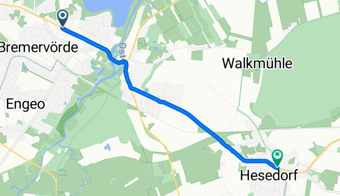 Neue Straße 45, Bremervörde nach Horner Straße 1, Bremervörde