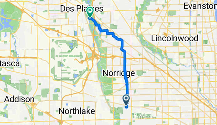 2426 N 75th Ct, Elmwood Park to 1201–1297 Joseph J Schwab Rd, Des Plaines