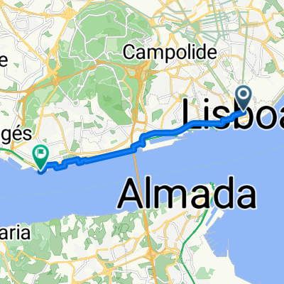 Route from Rua da Conceição 5, Lisboa