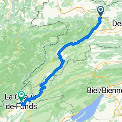 Les Rangiers 12, Montmelon nach Rue de l'Hôtel-de-Ville 1, La Chaux-de-Fonds