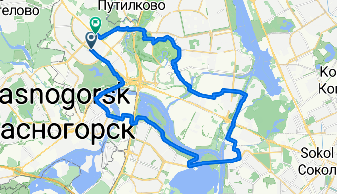 От Митинская улица 29, Москва до ул. Дубравная, Москва