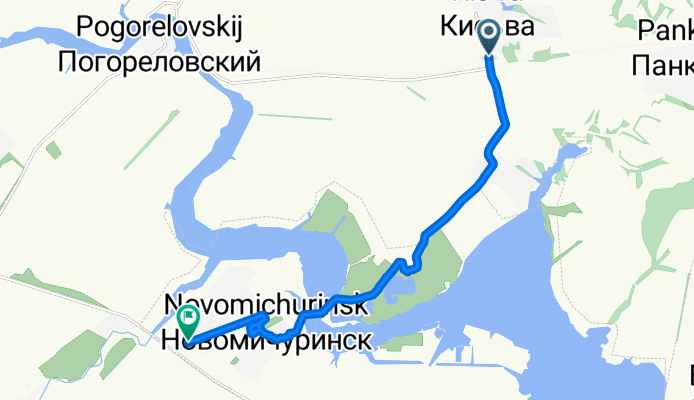 От Unnamed Road, Кисьва до улица Рязанская 85, Новомичуринск