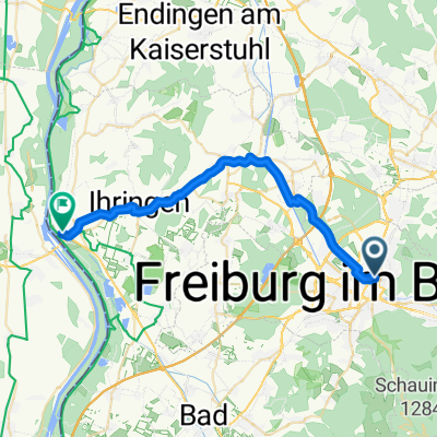 Hermann-Herder-Straße 7, Freiburg im Breisgau nach Rheinstraße, Breisach am Rhein