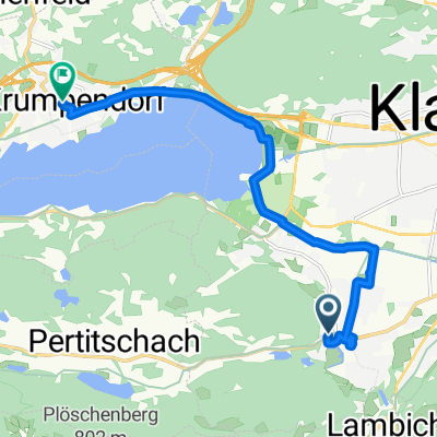 Stift-Viktring-Straße 1, Klagenfurt am Wörthersee nach Hauptstraße 157b, Krumpendorf am Wörthersee