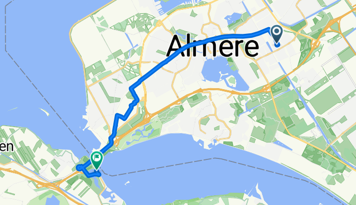 Miróstraat 53, Almere naar IJsselmeerweg 100H, Naarden