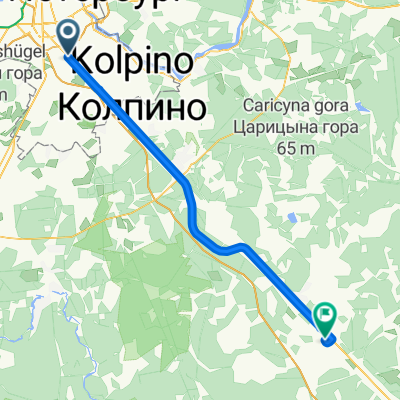 От Московское шоссе 18, Санкт-Петербург до улица Красная Дача 9А